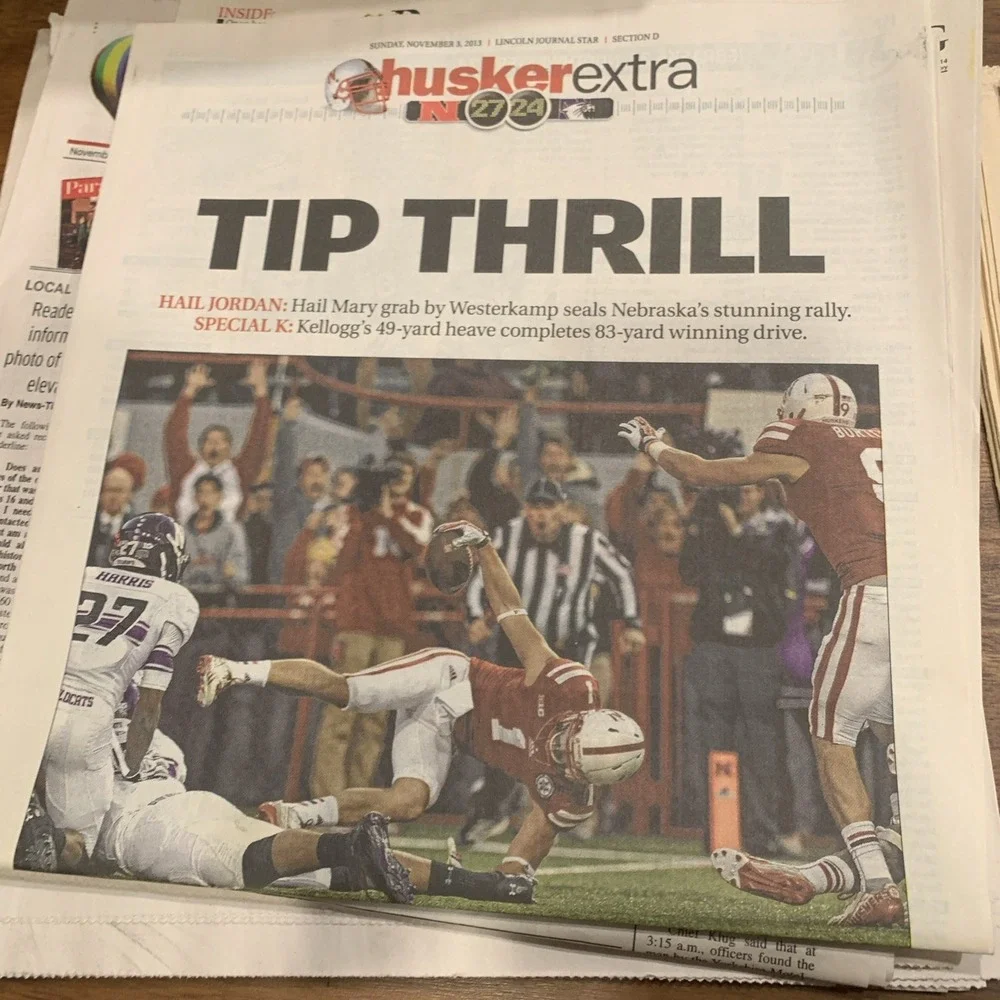 Rare Vintage 1994 Nebraska Football National Championship Lincoln Journal Star